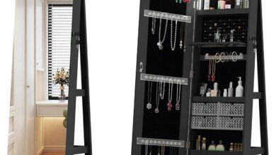 360 Swivel Jewelry Armoire Review Stylish Storage Meets Full Length Mirror