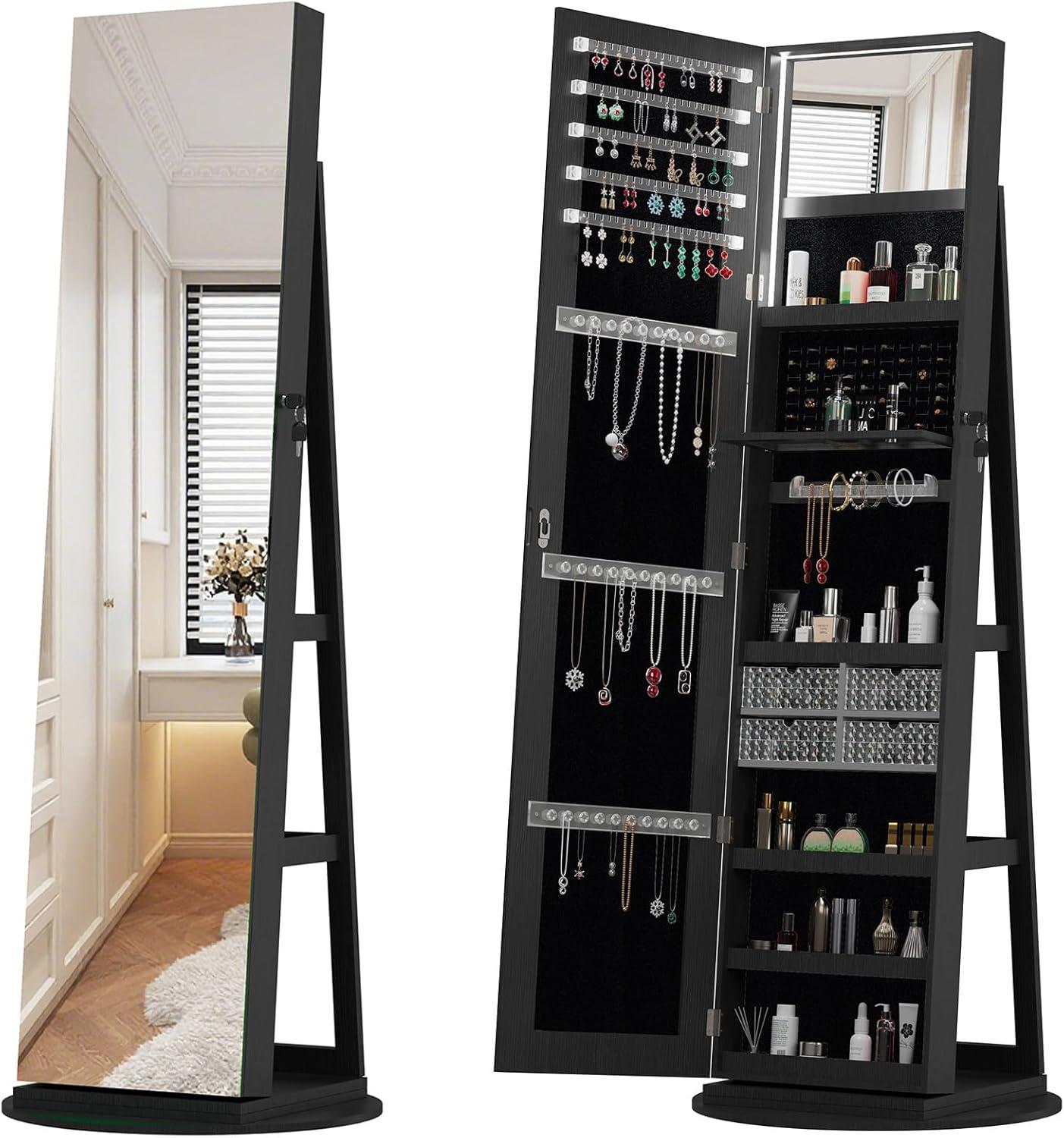 360 Swivel Jewelry Armoire Review Stylish Storage Meets Full Length Mirror