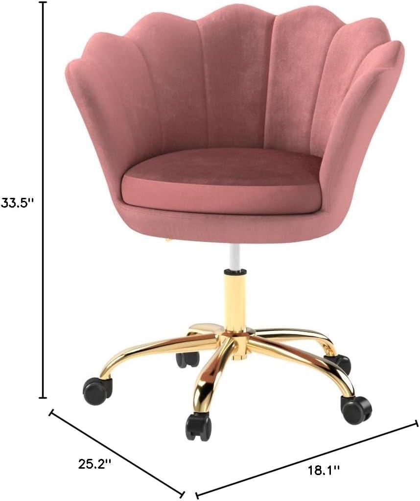 Our Take on the Guyou Blush Pink Velvet Desk Chair's Charm & Comfort