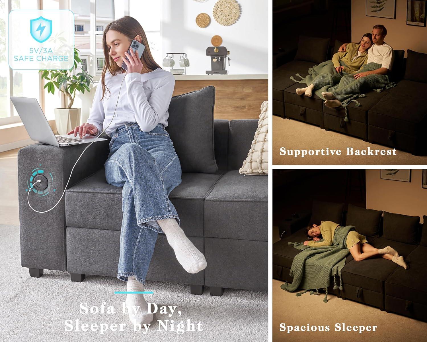 Our Honest Take: PaPaJet Modular Sofa with USB & Storage