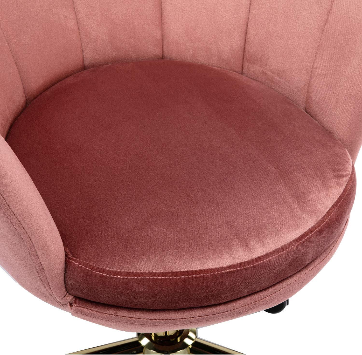Our Take on the Guyou Blush Pink Velvet Desk Chair's Charm & Comfort
