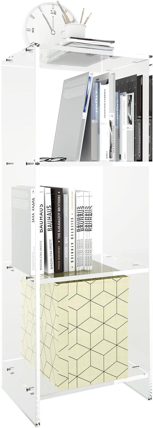 Clear And Contemporary Unpacking A Sleek 3 Tier Acrylic Bookcase