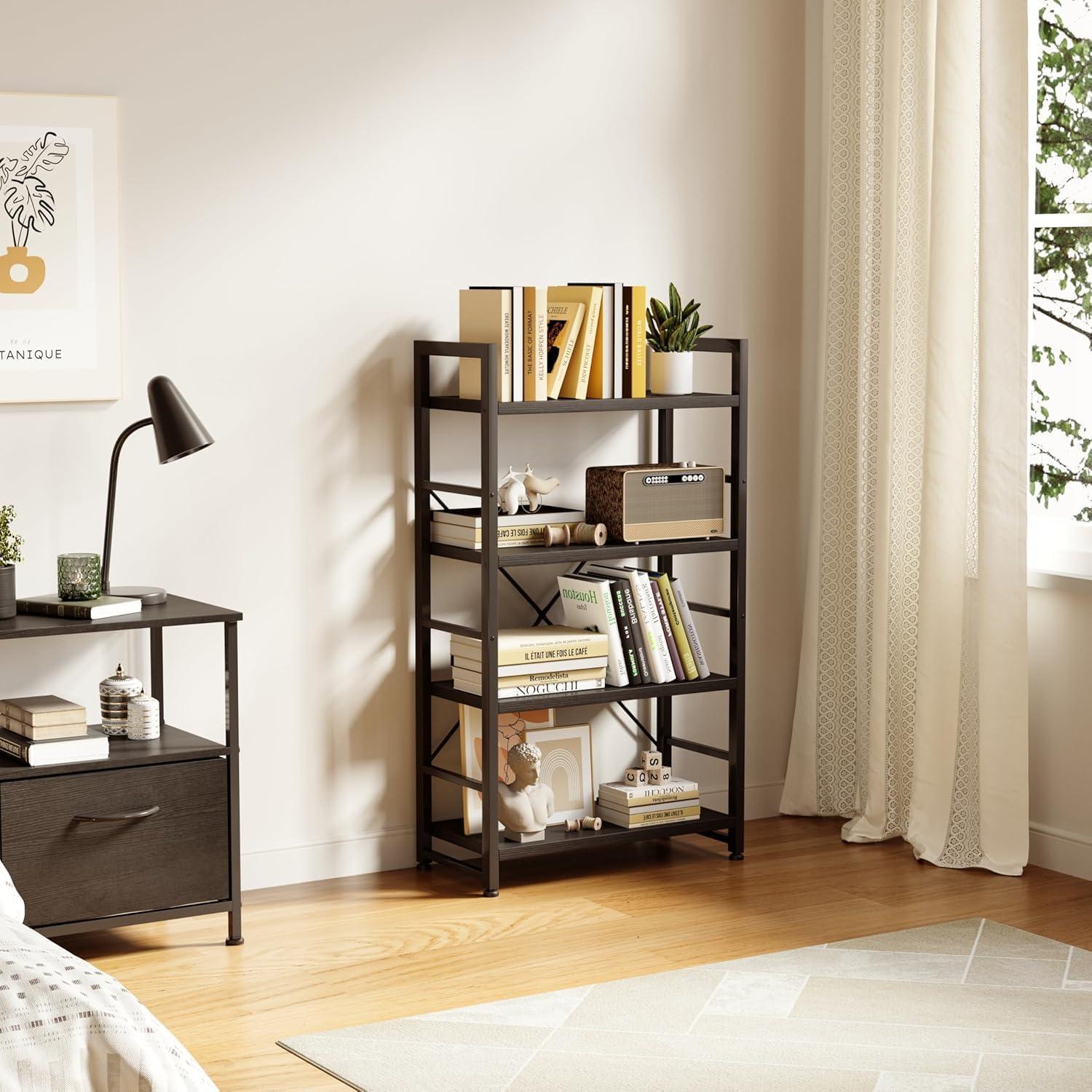 Compact and Sturdy: Discovering the VERMESS 4-Tier Bookshelf's Balance