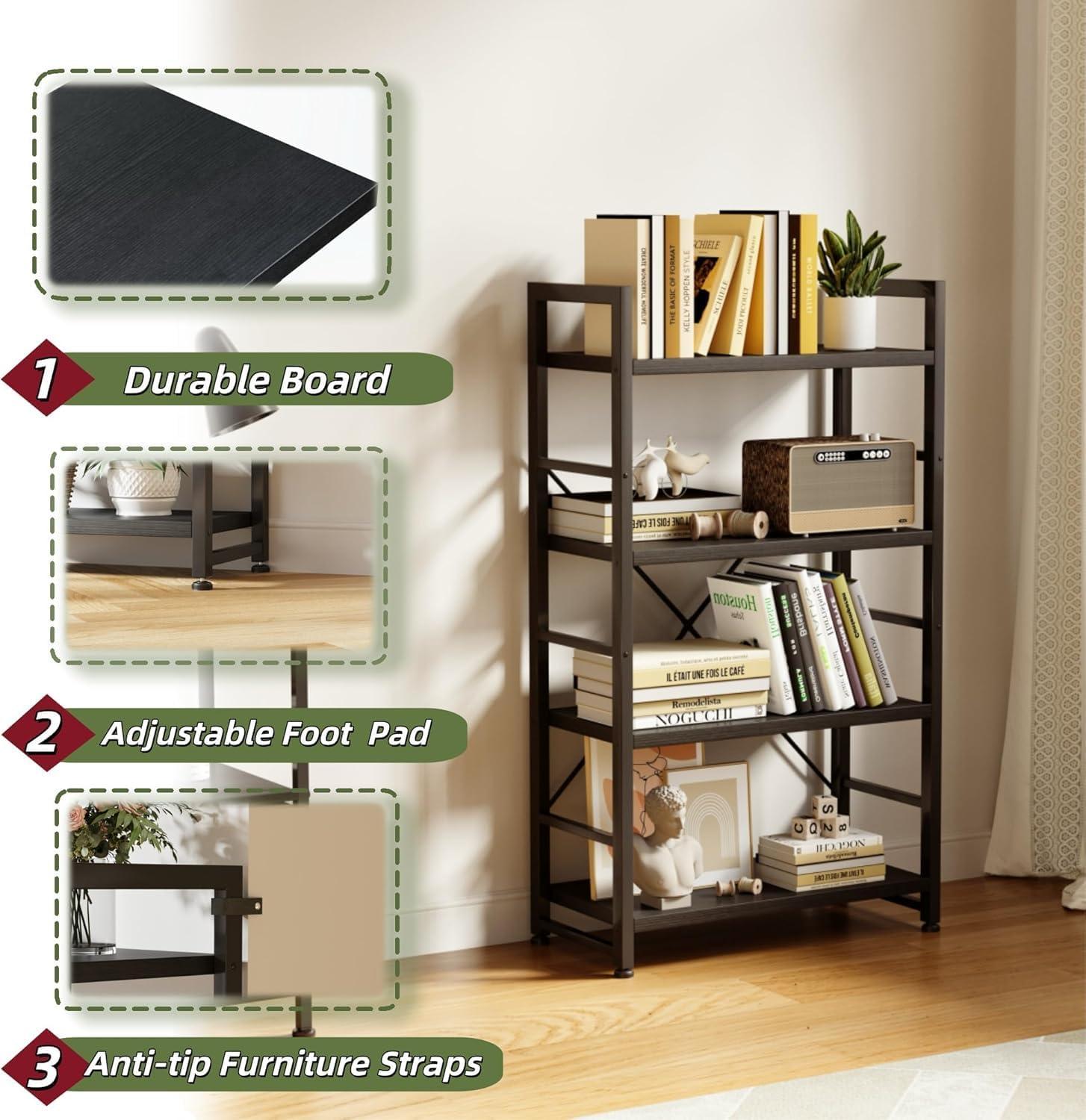 Compact‍ and ⁣Sturdy: Discovering the VERMESS 4-Tier Bookshelf's Balance