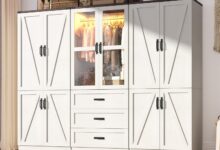 Discover Spacious Elegance The 75 Rustic Farmhouse Armoire With Leds