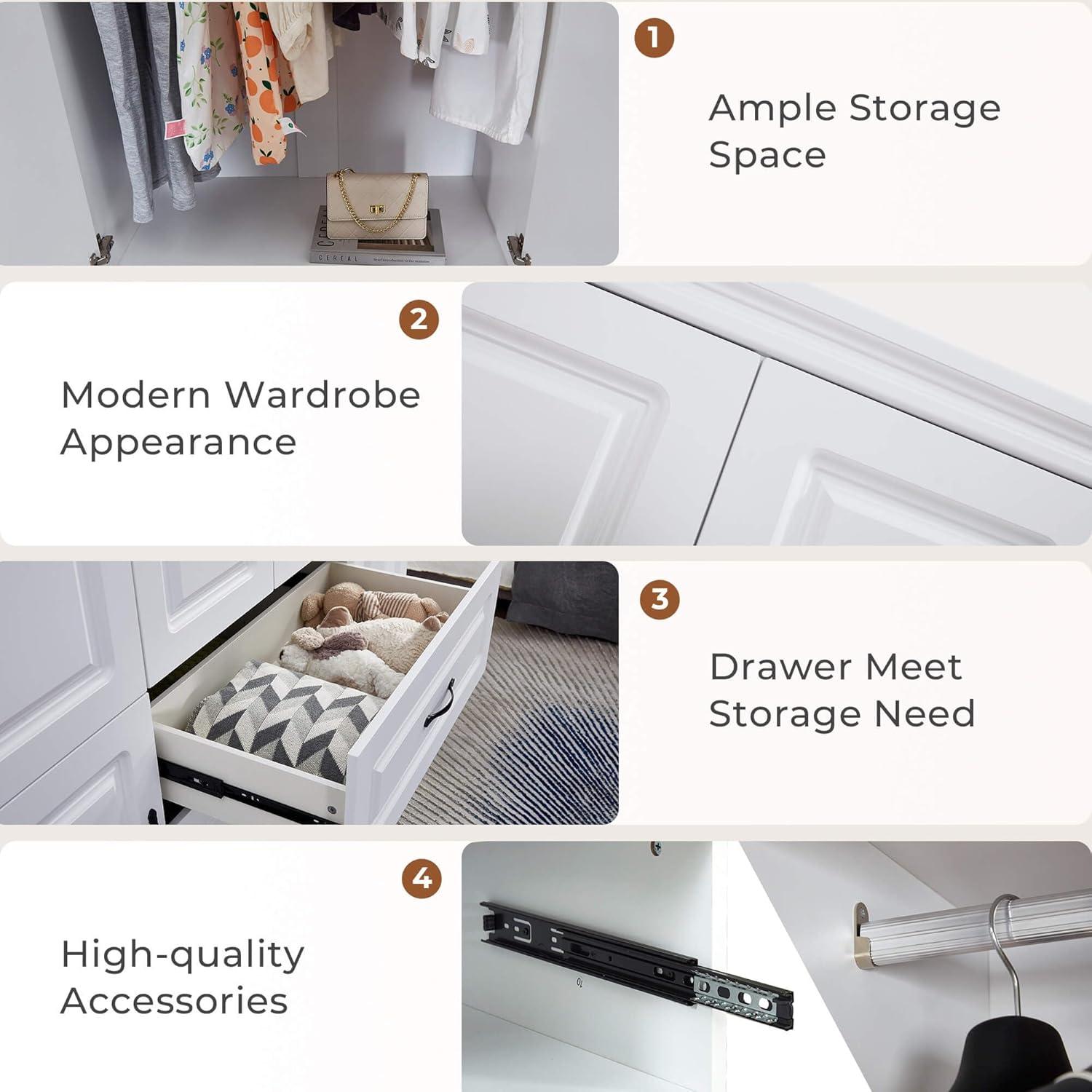 Discovering Spacious Style: A Modern⁤ 5-Door Wardrobe with Drawers & Mirror