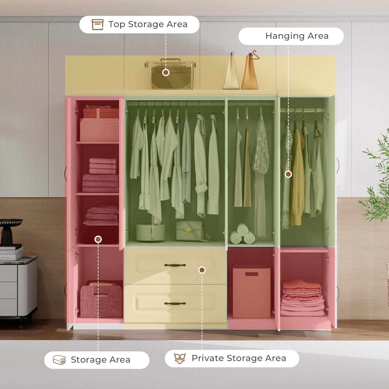 Discovering Spacious Style: A‌ Modern 5-Door Wardrobe with Drawers & Mirror