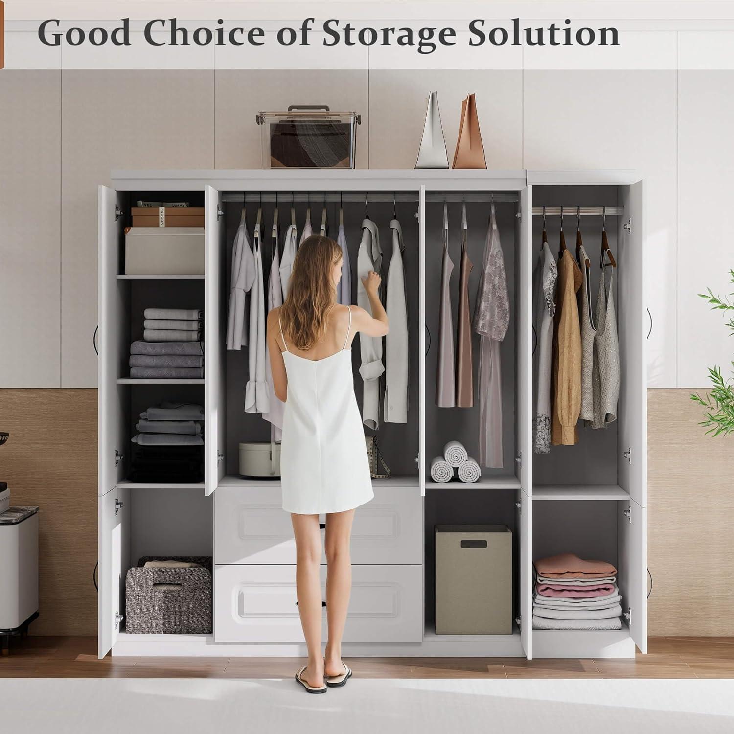 Discovering Spacious Style: A Modern 5-Door Wardrobe with Drawers &‍ Mirror
