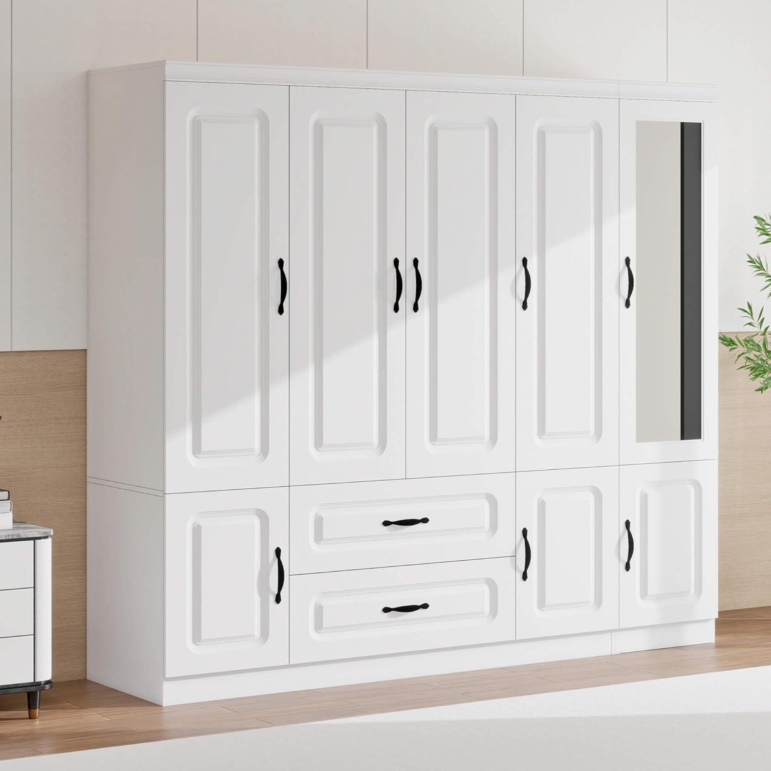 Discovering Spacious Style A Modern 5 Door Wardrobe With Drawers Mirror