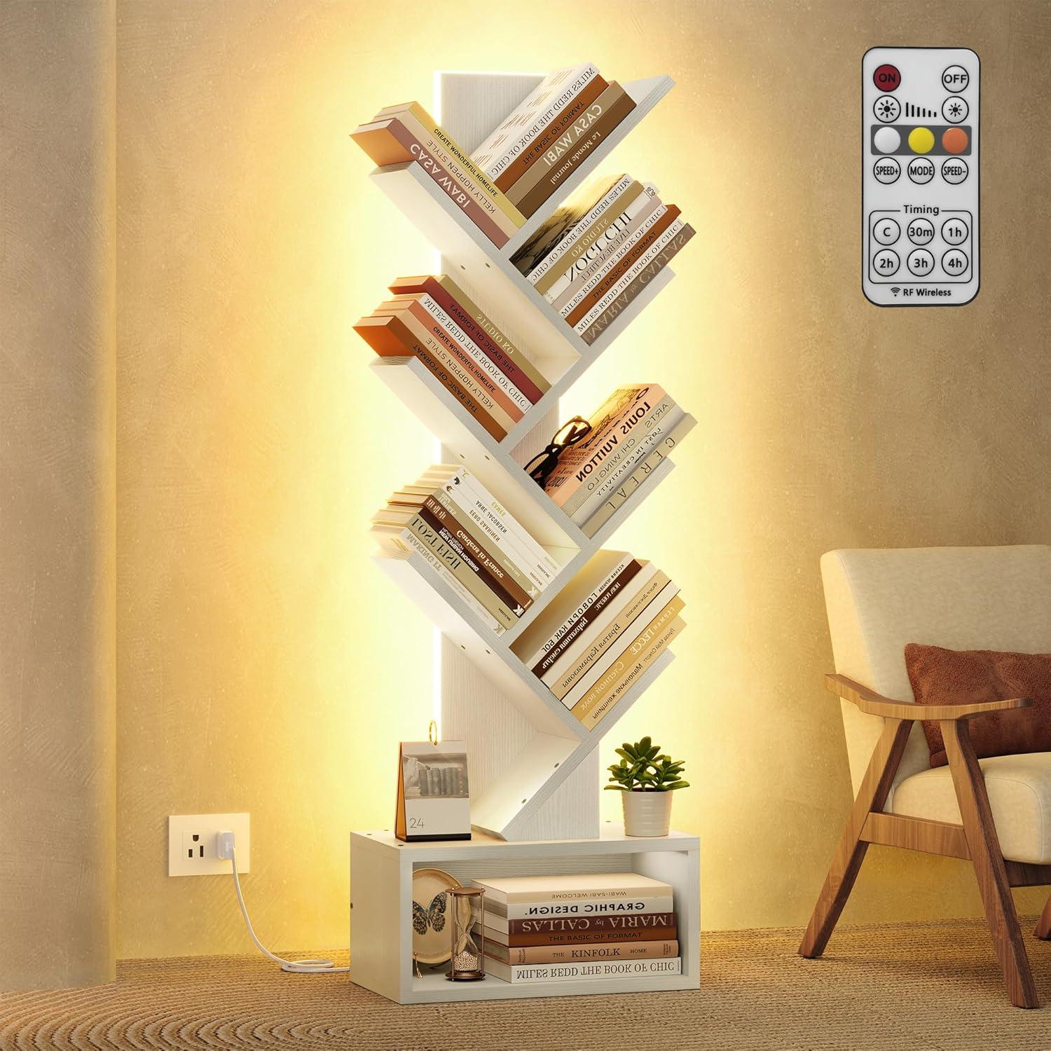 Discovering The Versatile Charm Of The Hoctieon 6 Tier Tree Bookshelf With Led Lights
