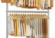 Double Rod Heavy Duty Clothes Rack Durable Spacious And Easy To Roll