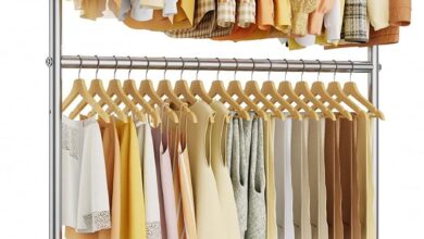 Double Rod Heavy Duty Clothes Rack Durable Spacious And Easy To Roll