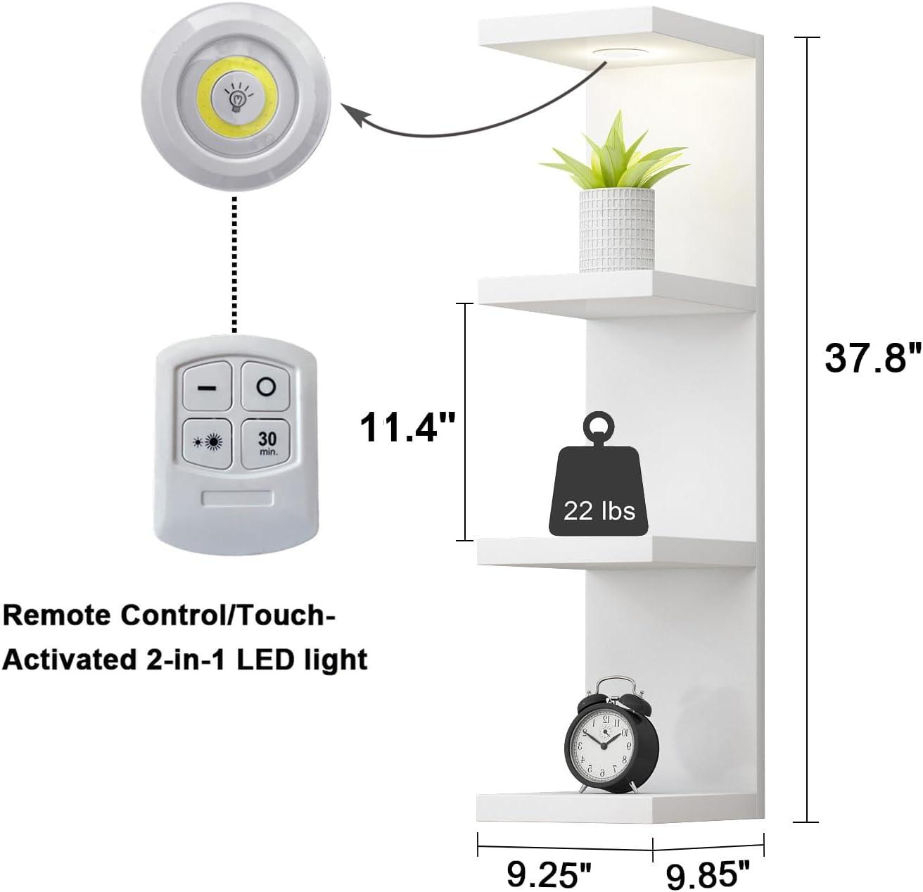 Elevate Your Space with a Sleek 4-Tier Floating Shelf & LED Glow