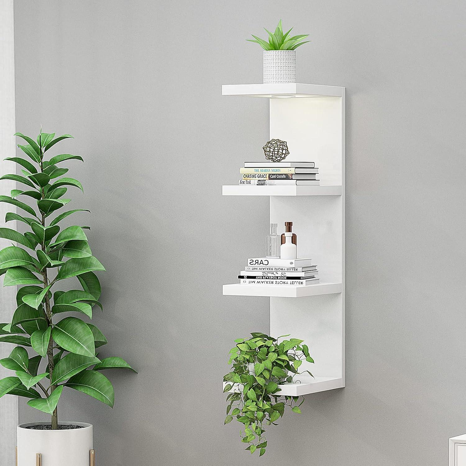 Elevate Your Space with a Sleek 4-Tier ⁢Floating Shelf & LED glow