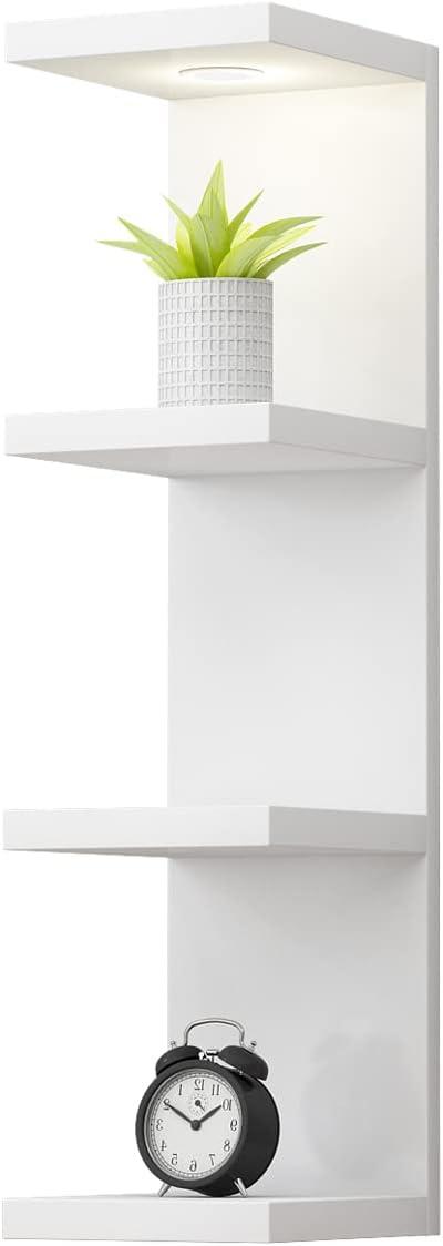 Elevate Your Space with a Sleek 4-Tier Floating Shelf & LED Glow