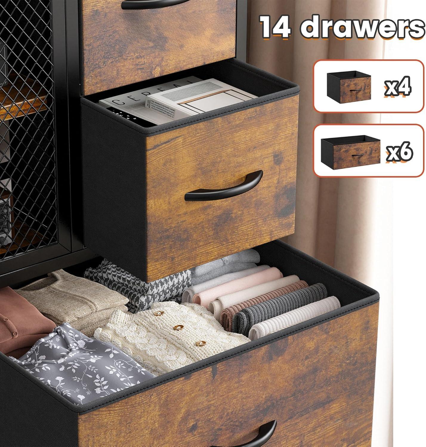 EnHomee's Rustic Mesh Door Dresser: Spacious Style Meets Smart storage