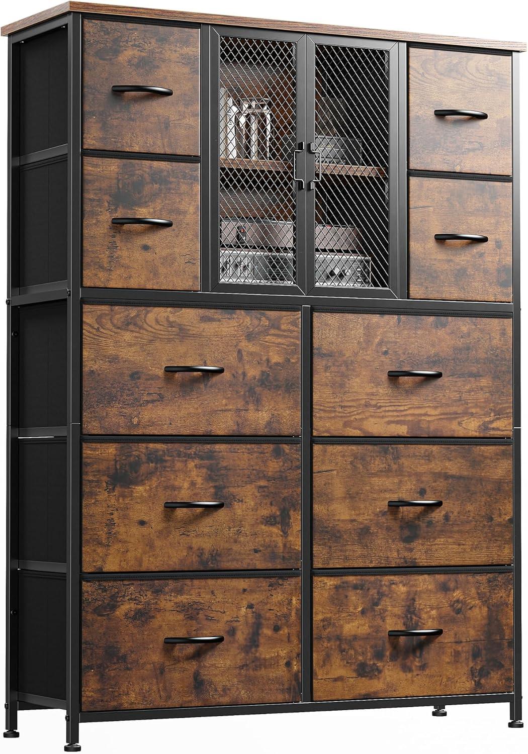 EnHomee's Rustic Mesh Door Dresser: Spacious Style Meets Smart Storage