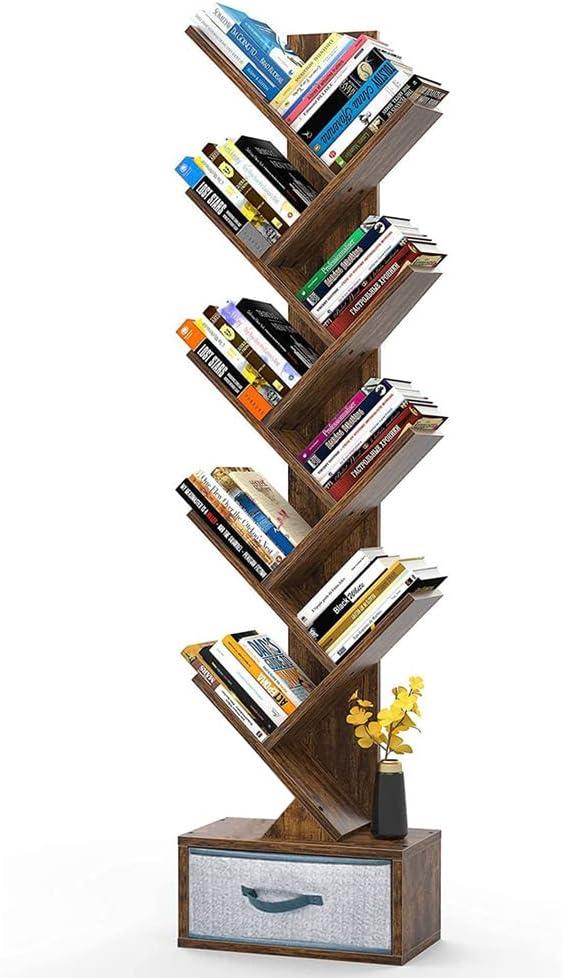 Exploring Space And Style With The Rustic Brown Tree Bookshelf Review