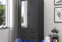 Exploring Spacious Storage And Led Style In A Modern 2 Door Armoire