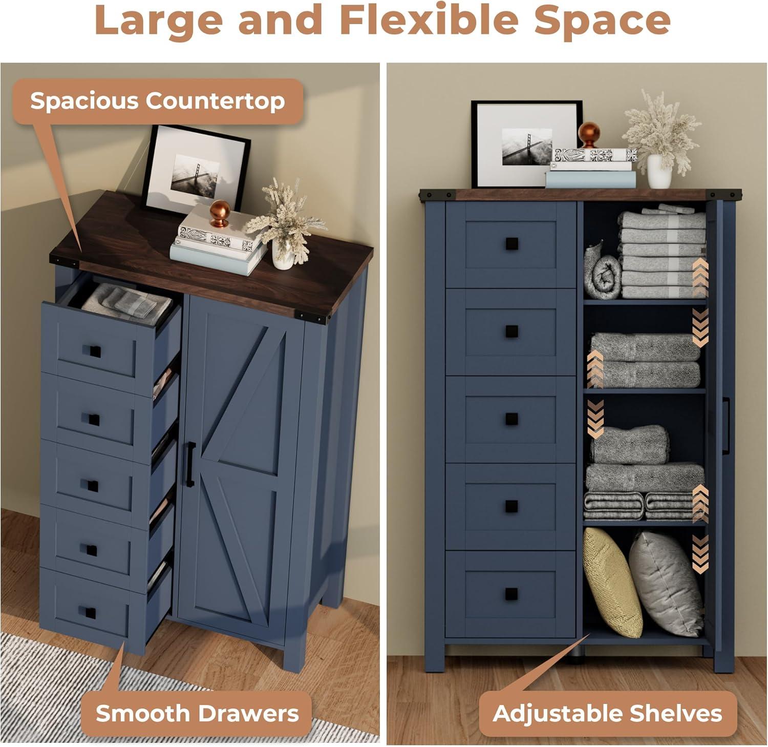 Farmhouse Charm Meets Function: Exploring the 5-Drawer Tall Dresser's ‌Strengths and Limits