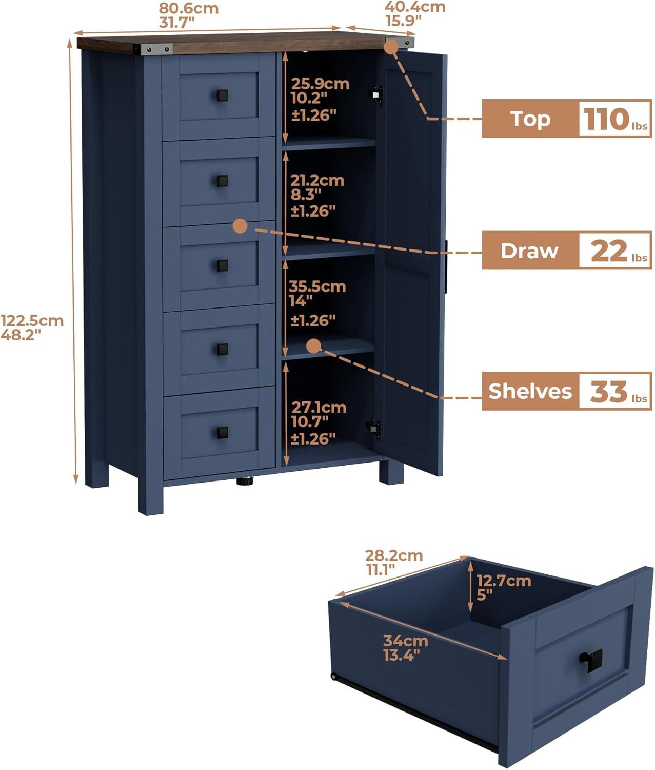 Farmhouse Charm Meets Function: Exploring the⁢ 5-Drawer‍ Tall Dresser's Strengths and limits