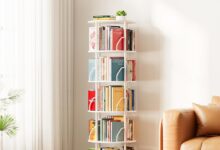 Maximize Space And Style With The Spaceaid 5 Tier Rotating Bookshelf Tower