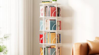 Maximize Space And Style With The Spaceaid 5 Tier Rotating Bookshelf Tower