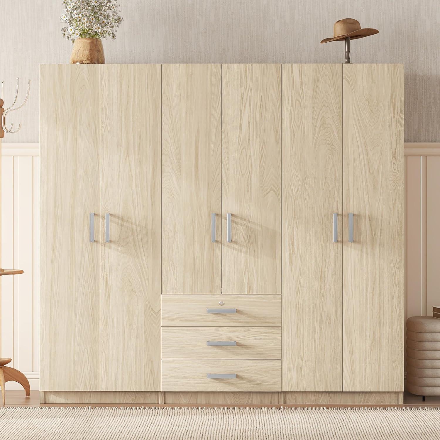 Maximizing Bedroom Storage Exploring A Spacious 6 Door Wooden Wardrobe
