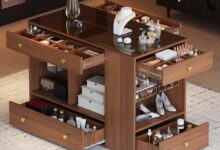 Maximizing Closet Space With A Stylish 473 Walnut Island Storage Unit