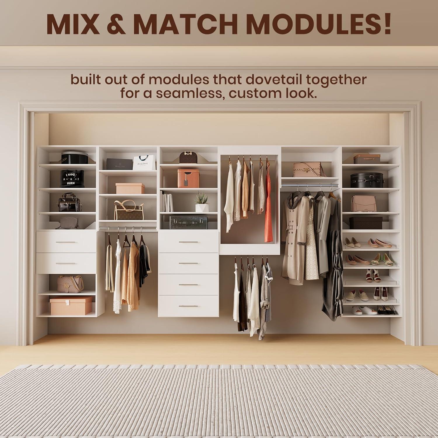 Maximizing Closet Space with ROOMTEC's Modular 4-Drawer Tower Unit
