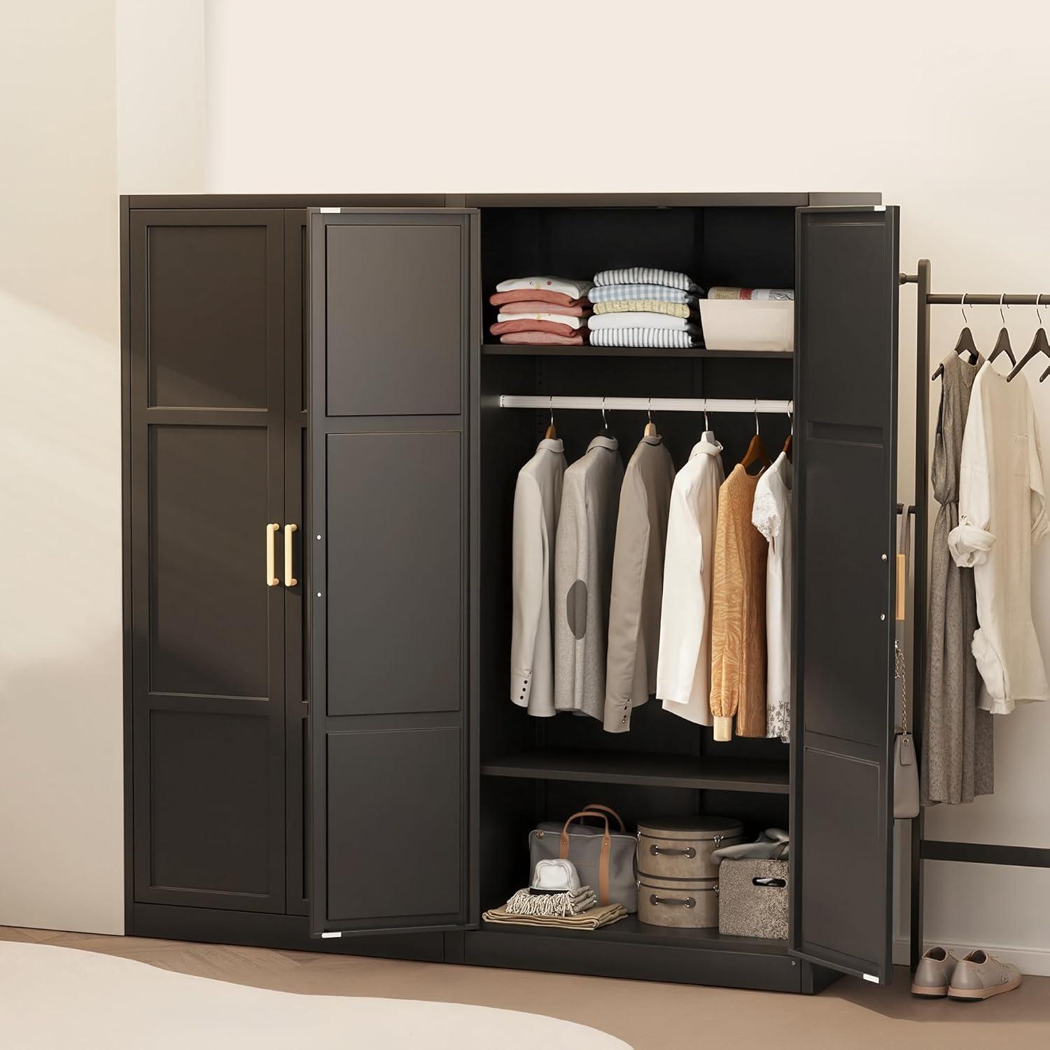 Maximizing Space with INTERGREAT's Sturdy Metal‌ Armoire Wardrobe