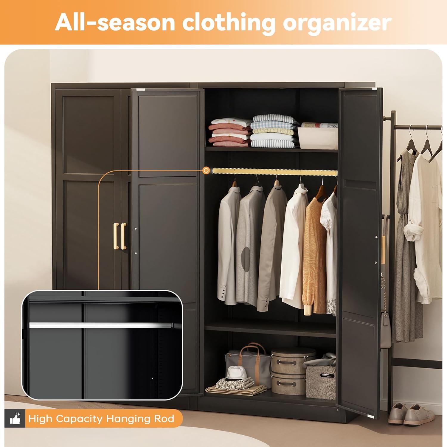 Maximizing Space with INTERGREAT's Sturdy⁢ Metal Armoire Wardrobe