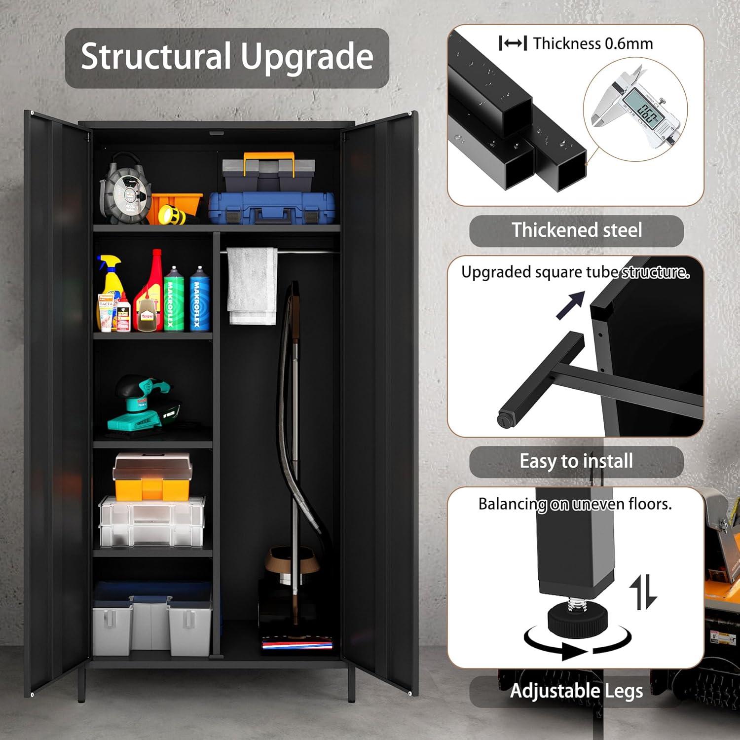 Maximizing Space with ‍MIOCASA's Sleek, Sturdy Metal Wardrobe Closet