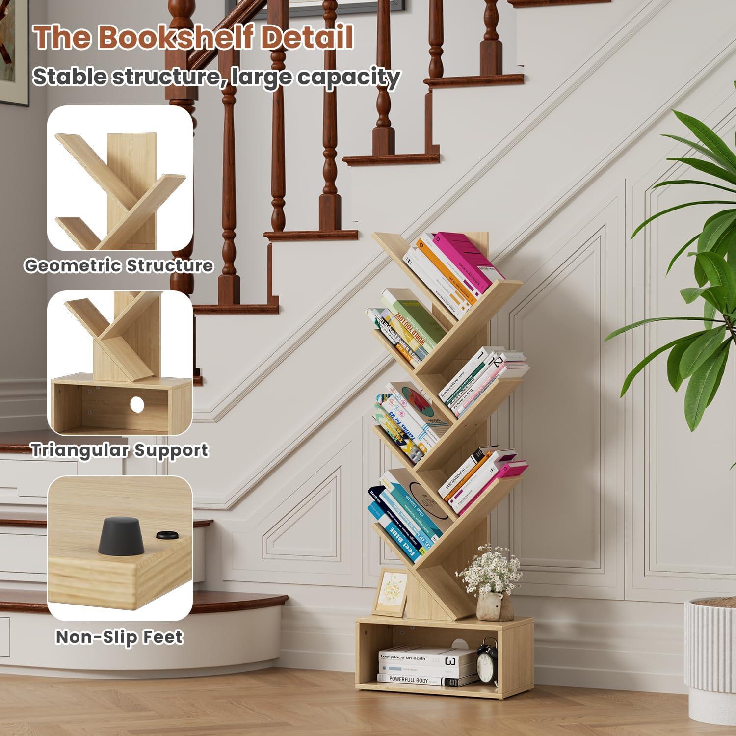 Maximizing Space with the Flycity Tree Bookshelf's Sleek 6-Tier Design