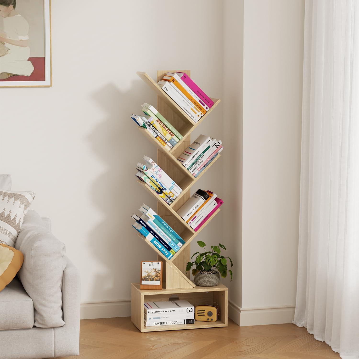 Maximizing Space with the Flycity Tree Bookshelf's Sleek 6-Tier Design