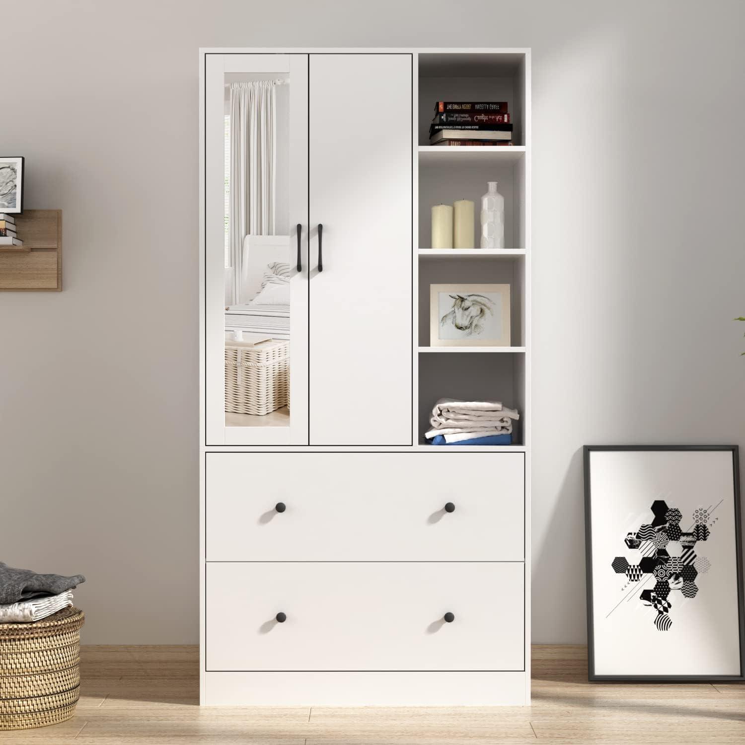Maximizing Space With The Homsee Wardrobe Armoire And Mirror Combo