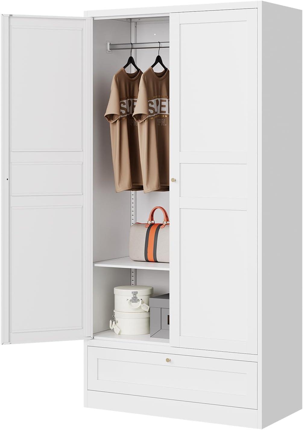 Maximizing Space With The Letaya 72 White Metal Wardrobe Cabinet