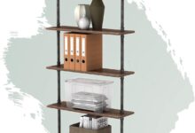 Mcleanpin Industrial Ladder Shelf Sturdy Style Meets Space Saving Storage