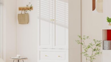 Sleek Storage Solutions Exploring A Stylish White Armoire With Drawers