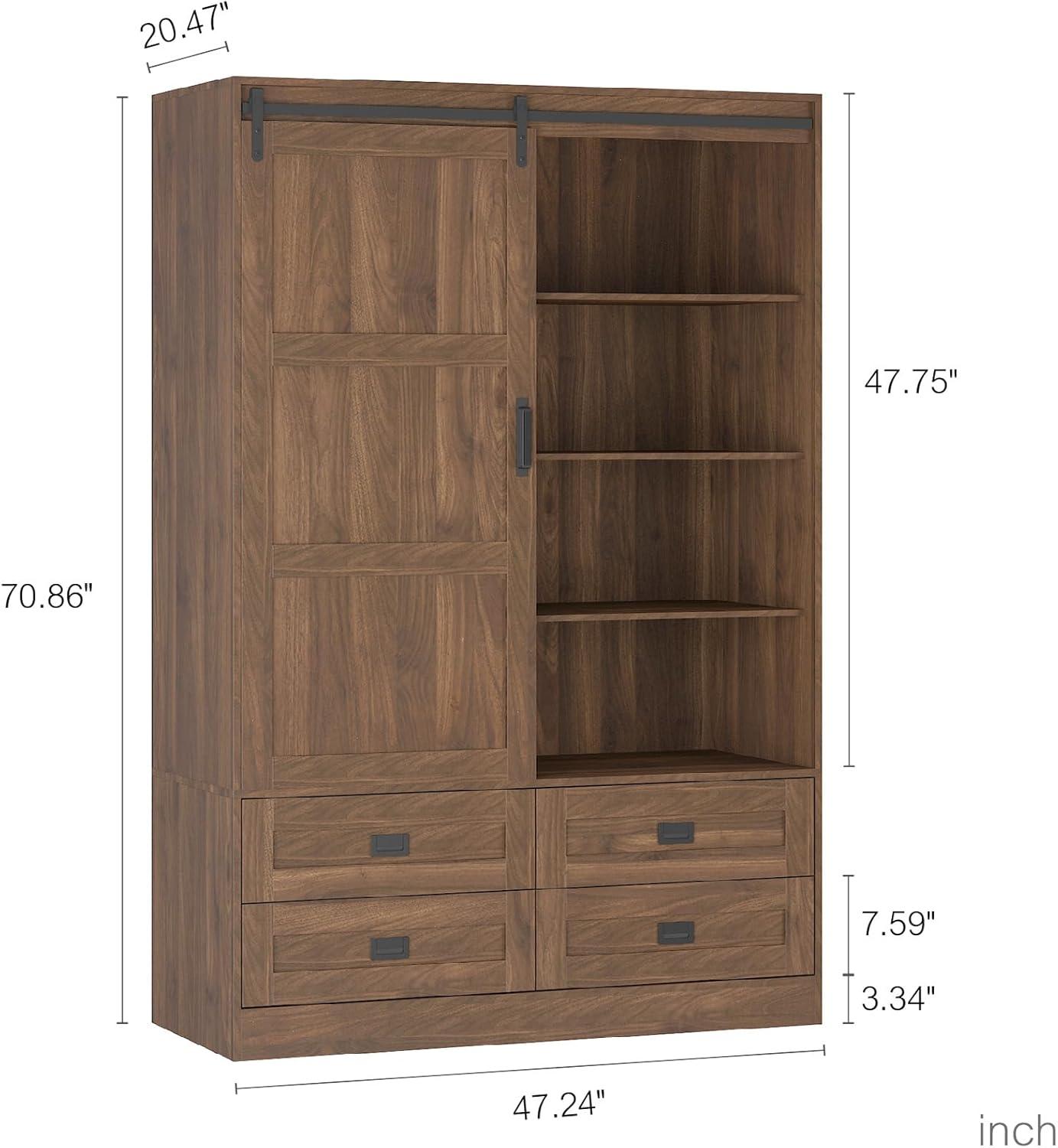 Slide Into Stylish Storage: exploring the Barn Door Armoire Wardrobe's Versatility