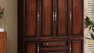 Solid Wood Cherry Red Armoire Combining Modern Design With Lasting Storage