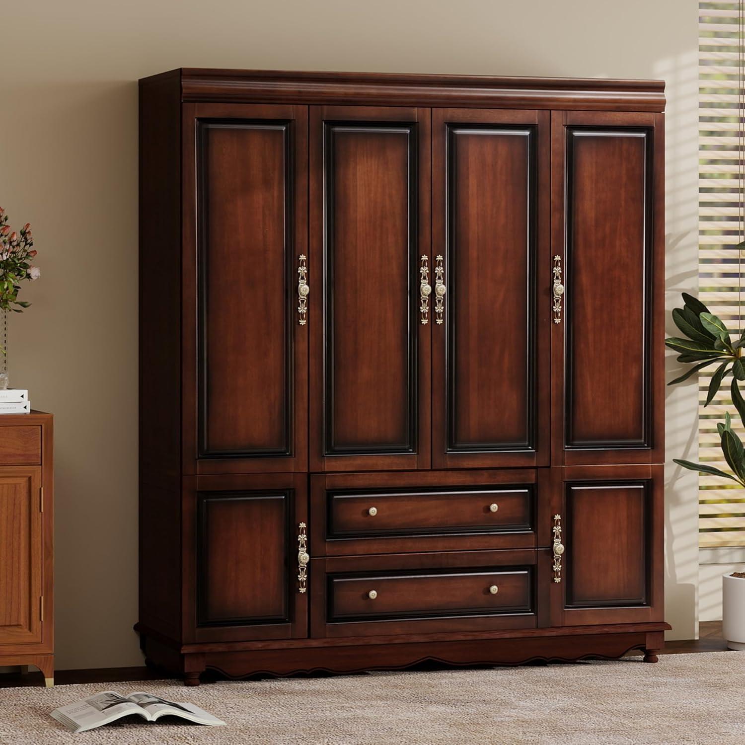 Solid Wood Cherry Red Armoire Combining Modern Design With Lasting Storage