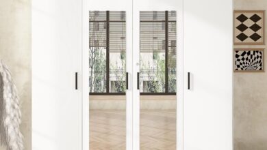 Spacious Secure Exploring The 4 Door Armoire With Mirror And Lock