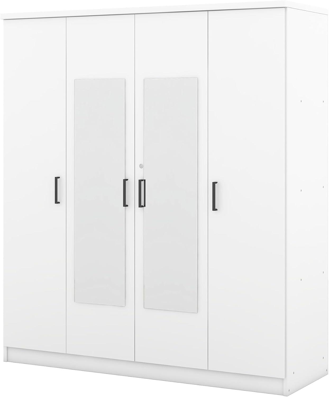 Spacious & Secure: Exploring the 4-Door Armoire with⁣ Mirror and Lock