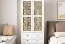 Spacious Stylish Wardrobe Closet With Hollow Pattern Doors For Any Room