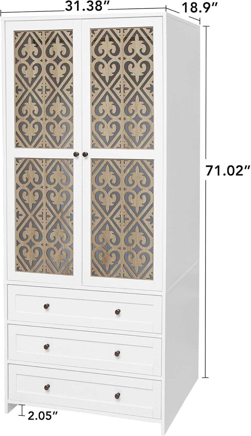 Spacious & stylish Wardrobe Closet with Hollow Pattern Doors for Any Room