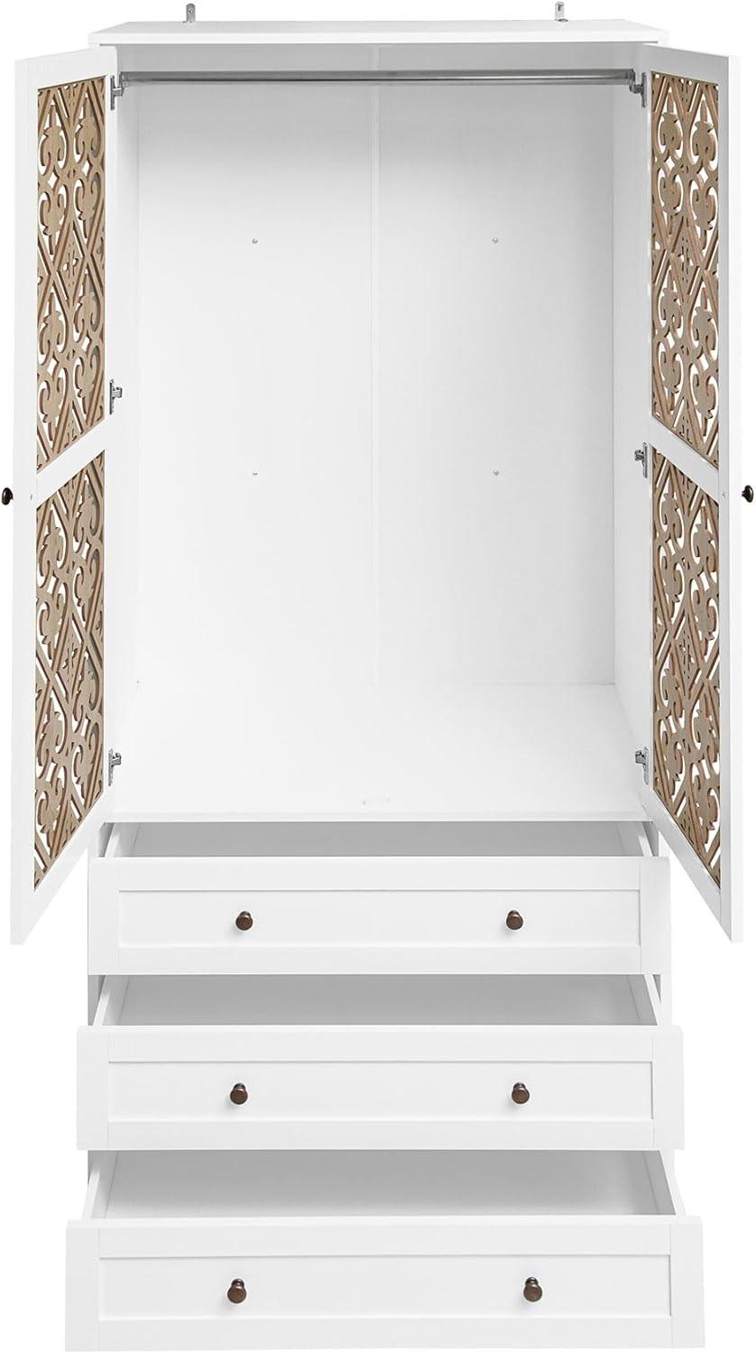 Spacious & Stylish Wardrobe Closet‌ with Hollow Pattern Doors for‌ Any Room