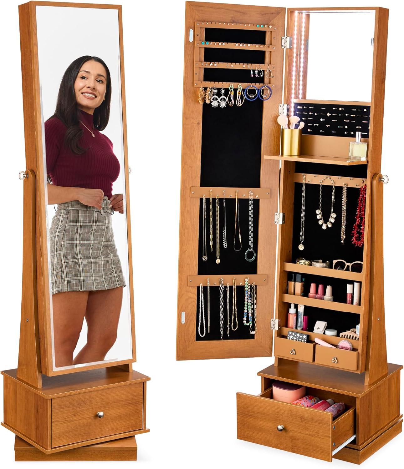 Spinning Style And Storage Exploring The 360 Swivel Mirrored Jewelry Cabinet