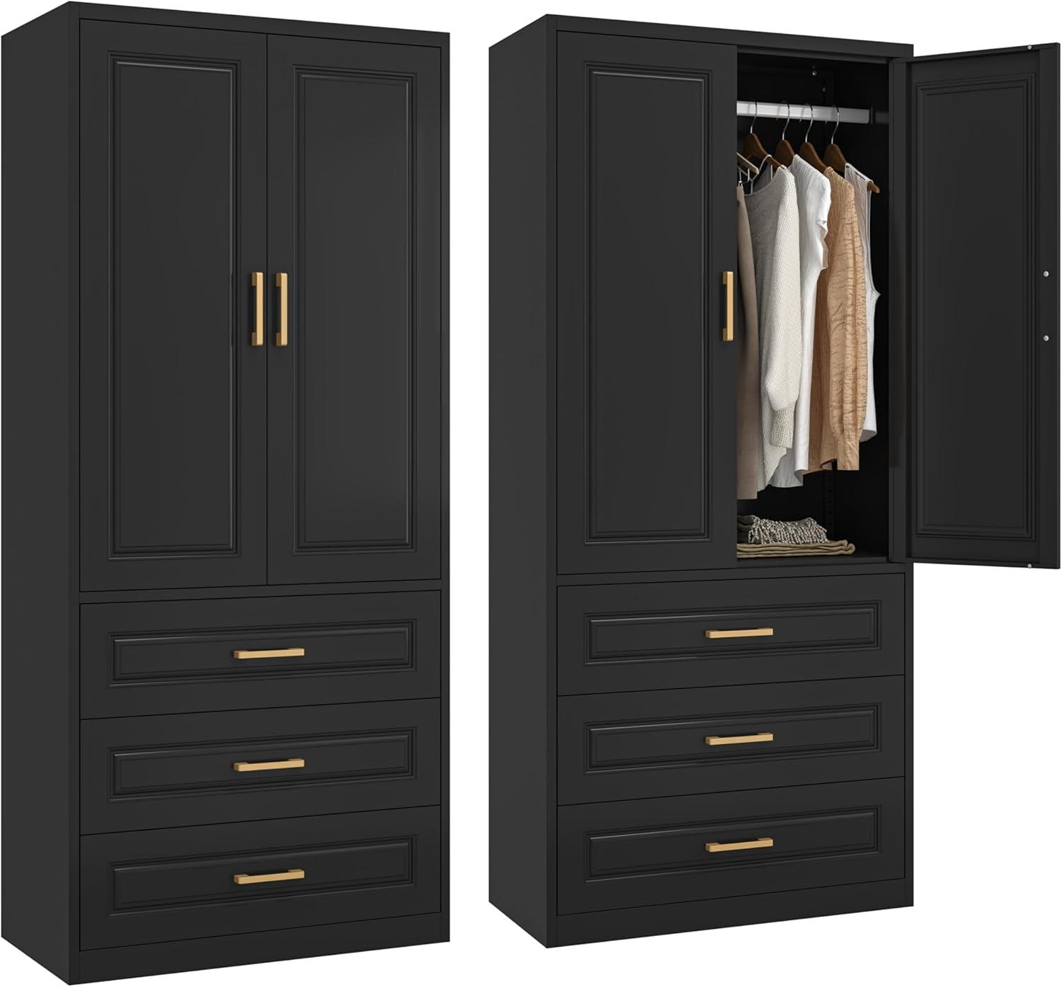 Sturdy Metal Wardrobe Cabinets With Adjustable Shelves For Versatile Storage