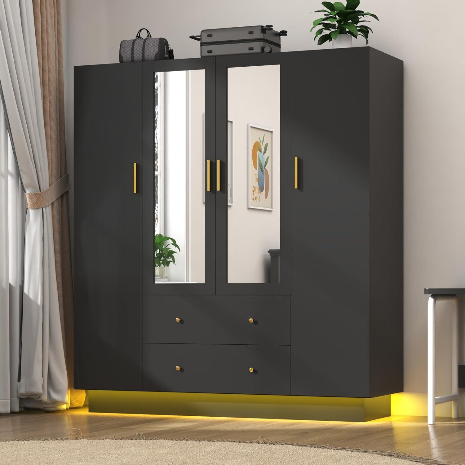 Transforming Bedroom Storage With A Sleek 4 Door Wardrobe And Led Glamour